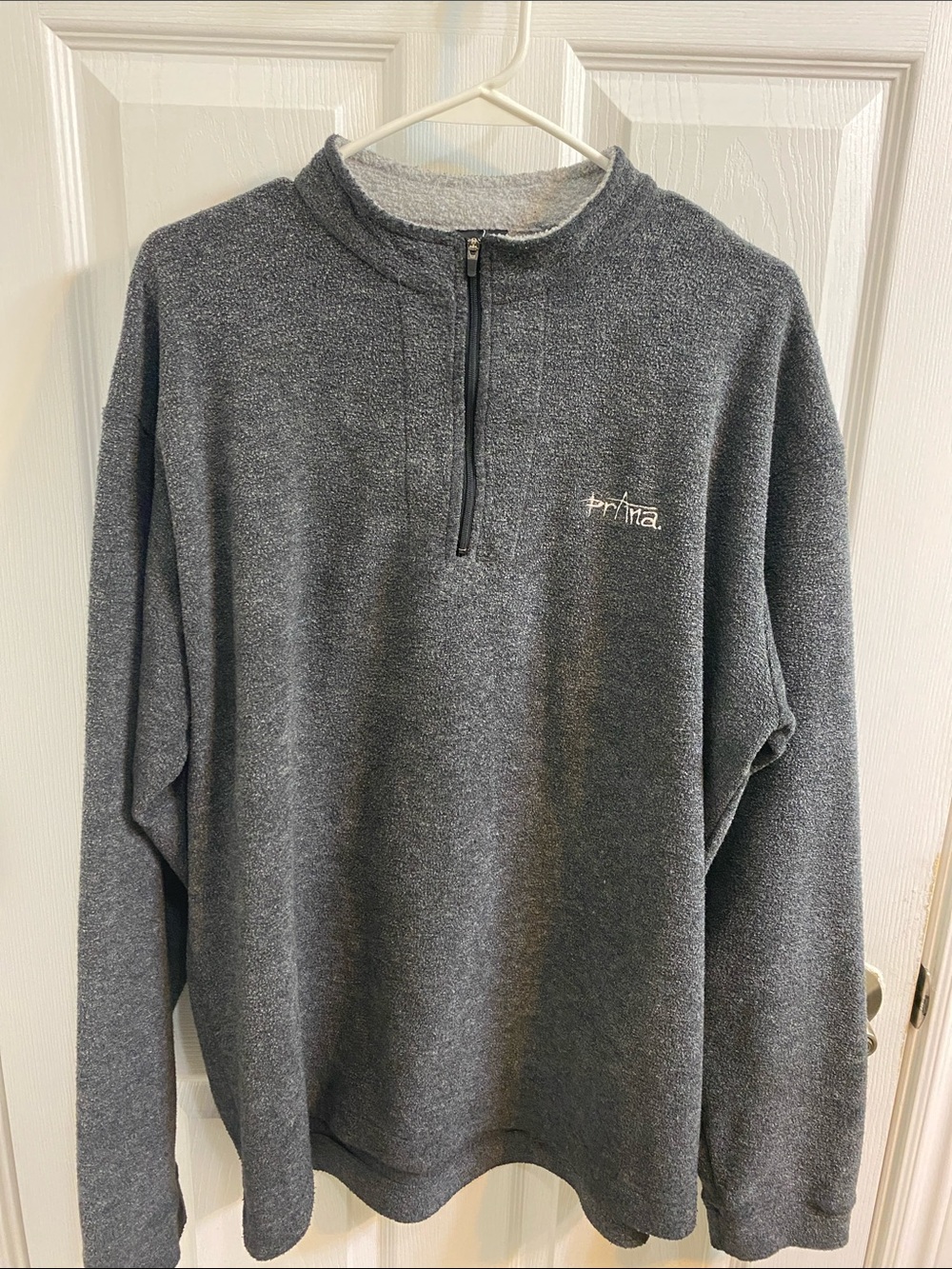 Prana Pullover Men's XL Gray Long Sleeve 1/4 Quarter Zip Stretch Gorpcore Cozy
